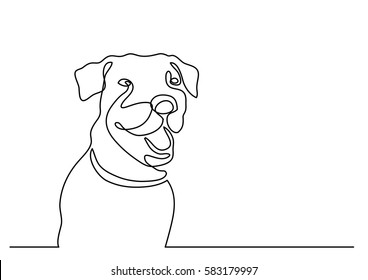 Continuous Line Drawing Of Dog Portrait