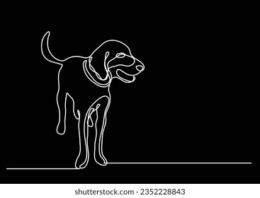 dibujo de línea continua de pie de perro