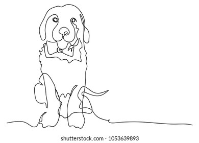 continuous line drawing of dog vector 
For print, baby clothes, t shirt, child or wrapping paper