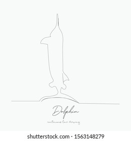 continuous line drawing. dolphin. simple vector illustration. dolphin concept hand drawing sketch line.
