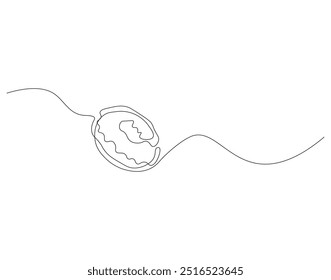 Dibujo de línea continua de la rosca. Un dibujo de rosca de línea. Concepto de panadería de una línea. Ilustración vectorial de una sola línea 