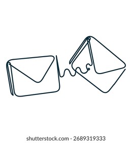 kontinuierliche Linie Zeichnung Doodle Briefumschlag Post