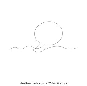 Continuous Line Drawing of Doodle Greeting. vector template