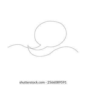 Continuous Line Drawing of Doodle Greeting. vector template