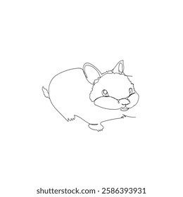 continuous line drawing doodle icon rabbit