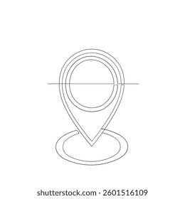 Continuous line drawing doodle . Location icon vector. destination icon. map pin