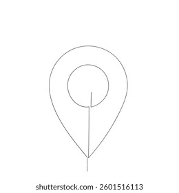 Continuous line drawing doodle . Location icon vector. destination icon. map pin