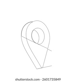 Continuous line drawing doodle  Location icon vector. destination icon. map pin
