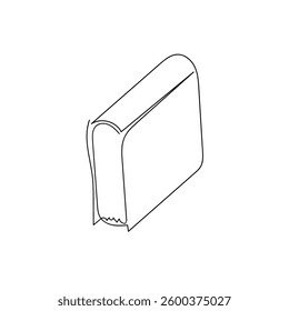 Continuous line drawing doodle  open book icon vector. book icon school