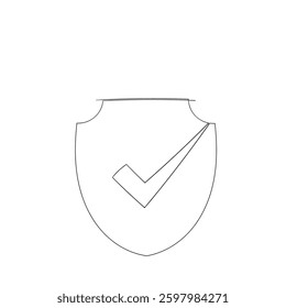 continuous line drawing doodle  Protection approve sign. Safe icon vector