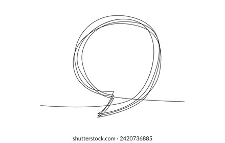 Continuous Line Drawing of Doodle Speech Bubble. template