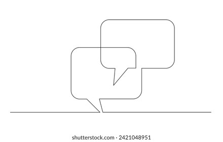 Kontinuierliche Linienzeichnung der Doodle-Sprechblase. Vorlage