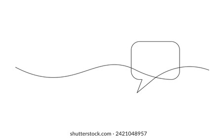 Continuous Line Drawing of Doodle Speech Bubble. template