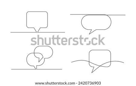 Continuous Line Drawing of Doodle Speech Bubble. template
