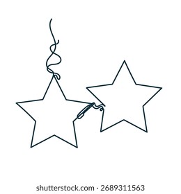 Dibujo de línea continua Doodle Stars