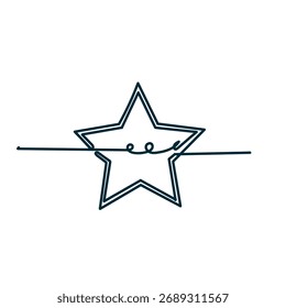 Dibujo de línea continua Doodle Stars