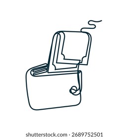 Dibujo de línea continua Doodle Billetera y dinero