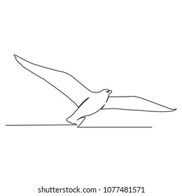 continuous line drawing of a dove conceptual vector illustration