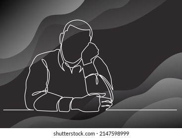 continuous line drawing of dreaming man