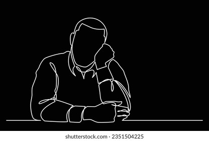 dibujo de línea continua del hombre soñador