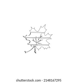 Continuous line drawing. dried flower petals illustration icon vector