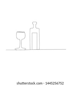 continuous line drawing of drink bottle. isolated sketch drawing of drink bottle line concept. outline thin stroke vector illustration