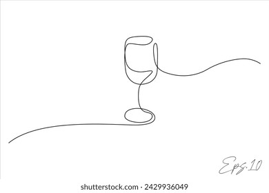 dibujo de línea continua de un vaso de bebida	