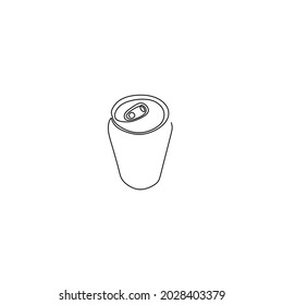 Continuous line drawing of drinking cans, object one line, single line art, hand drawing, vector illustration