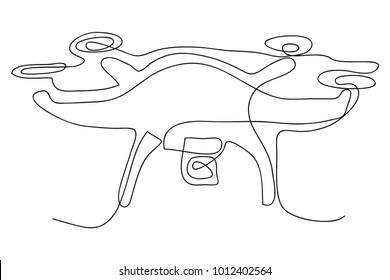 continuous line drawing of  Drone UAV (Unmanned Aerial Vehicle) 