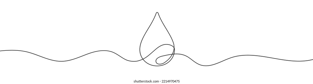 Continuous line drawing drop  Water drop line icon  One line drawing background  Vector illustration  Water drop Continuous line icon