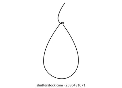Dibujo de línea continua de la gota. Icono de línea de gota de agua. Icono de gota de lluvia. Ilustración vectorial