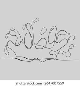 Desenho de linha contínuo de queda. Ícone de linha de gotas de água. Plano de fundo do desenho de uma linha. Ilustração vetorial. Water drop ícone de linha contínua