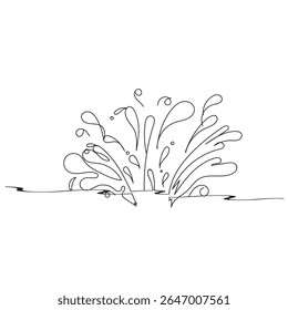 Desenho de linha contínuo de queda. Ícone de linha de gotas de água. Plano de fundo do desenho de uma linha. Ilustração vetorial. Water drop ícone de linha contínua