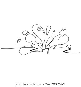 Desenho de linha contínuo de queda. Ícone de linha de gotas de água. Plano de fundo do desenho de uma linha. Ilustração vetorial. Water drop ícone de linha contínua