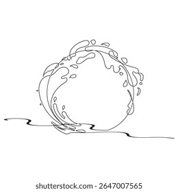Desenho de linha contínuo de queda. Ícone de linha de gotas de água. Plano de fundo do desenho de uma linha. Ilustração vetorial. Water drop ícone de linha contínua