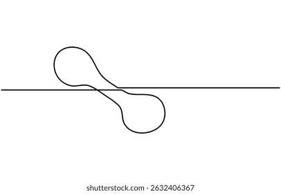 Continuous line drawing of dumbbell. Dumbbell linear icon. One line drawing background. Vector illustration. Dumbbell continuous line icon.