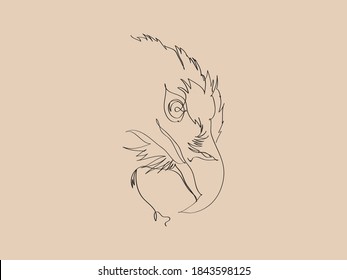 Continuous line drawing of eagle head. Eagle vector illustration animal bird minimalism for tattoo, logo, and poster. Eagle line art. Simplicity style design.