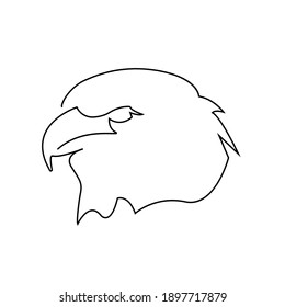 Continuous line drawing eagle. Vector illustration icon animal