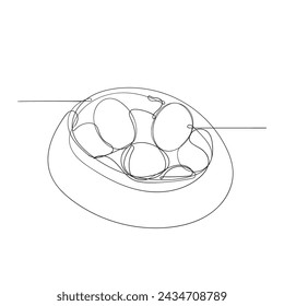 continuous line drawing easter egg illustration vector