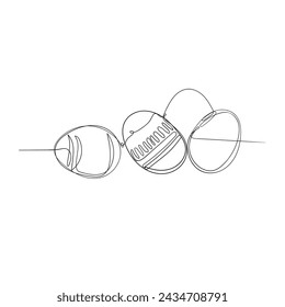 continuous line drawing easter egg illustration vector