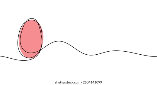 Continuous line drawing of an easter egg with a minimalist design. Vector illustration in eps 10.
