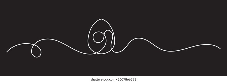 Continuous line drawing of an easter egg with a minimalist vector design.  Vector  for websites, mobile interfaces, presentations,  banner, visual branding etc. Vector illustration.  EPS 10