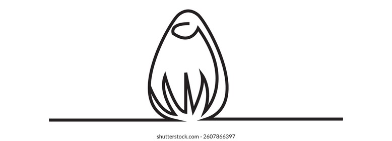 Continuous line drawing of an easter egg with a minimalist vector design.  Vector  for websites, mobile interfaces, presentations,  banner, visual branding etc. Vector illustration.  EPS 10