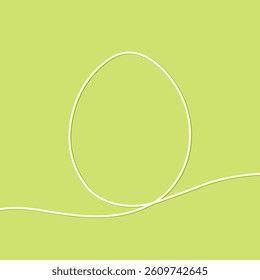 Continuous line drawing of easter egg. Egg line art. Minimalist linear sketch isolated on pastel background.
