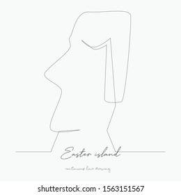 continuous line drawing. easter island. simple vector illustration. easter island concept hand drawing sketch line.