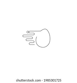 Continuous line drawing of Egg with speed design, object one line, single line art, vector illustration