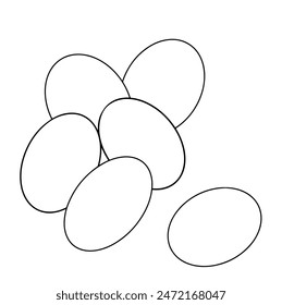 continuous line drawing of eggs isolated on transparent background. Vector illustration