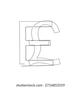 dibujo de línea continua símbolo de la divisa de Egipto Ilustración vectorial