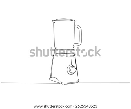 Continuous line drawing of electric blender. Single line illustration of blender home appliance. Kitchen tool concept. Editable outline