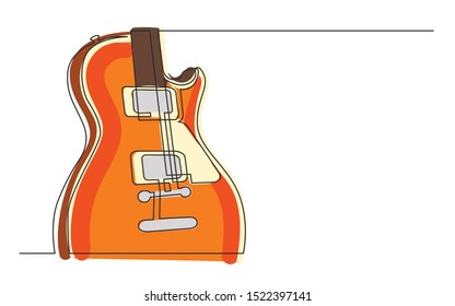 continuous line drawing of electric guitar with two humbuckers